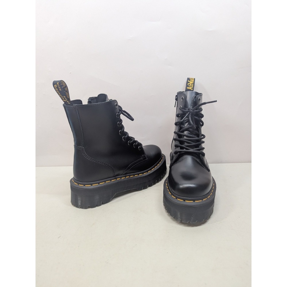 Dr. Martens Jadon Smooth Black Leather Platform Combat Boots UNISEX 4 M, 5 L
